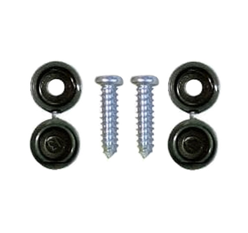 Number Plate Screws with Black Caps