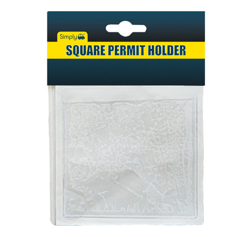 Clear Square Car Permit Holder, Self Adhesive -  90 x 90 cm
