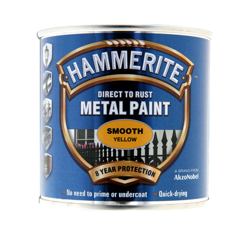 Yellow Hammerite, Smooth Finish  - 250 ml