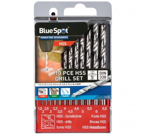 13 Piece HSS Twist Drill Bit Set