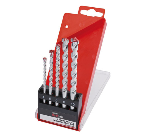 5 Piece Masonry Drill Bit Set - 4,5,6,8 & 10mm