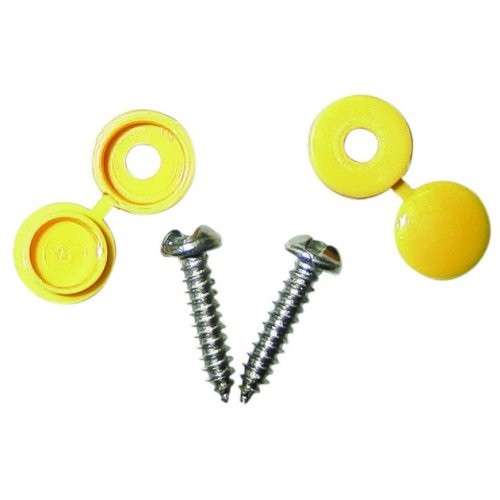 Number Plate Screws with Yellow Caps