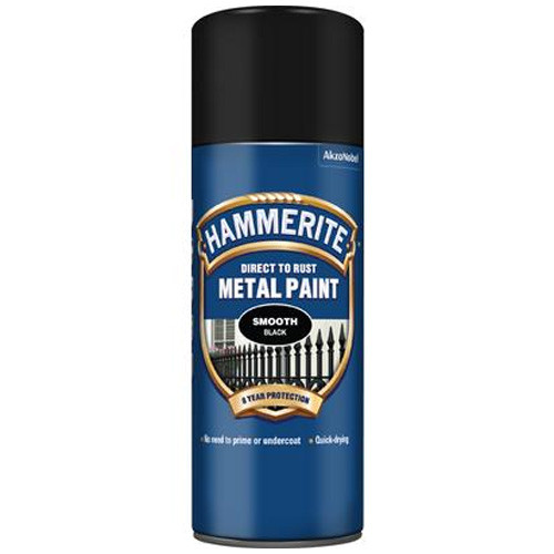 Hammerite Smooth Black Spray Paint - 400 ml