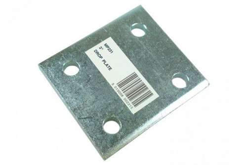 77mm (3") Tow Ball Drop Plate with 4 Holes, Zinc Plated