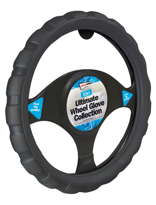 Sports Grip Steering Wheel Cover For Vans & Larger Wheels - 38 cm Black