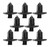Citroen Peugeot Trim Clip Black  - 8 in Pack