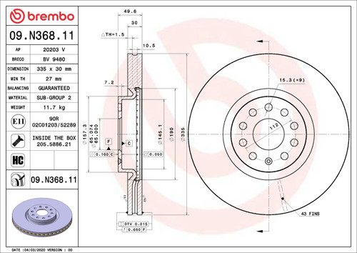 Brembo 09.N368.11