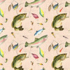 Gone Fishing Fish and Lures Cream 21763-175 Cotton Quilting Fabric