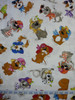 Go Doggie Doggies Toss White by Loralie Cotton Quilting Fabric