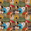 Furry Fun Dogs and Dog Houses 4060G Cotton Quilting Fabric