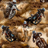 Throttle Thrills Motorbikes Dirt Bikes Brown 4081F Cotton Quilting Fabric