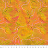 Aboriginal Art Spirit of the Bush 3 Waterholes Yellow 5018/30 Cotton Quilting Fabric