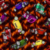 Hot Rods Tossed Flames Background 4099F Cotton Quilting Fabric