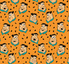 Flintstones Fred Flintstone Multi Orange Cotton Quilting Fabric 1/2 YARD