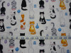 Cats Meow Cute Cats White Henry Glass Cotton Quilting Fabric 1/2 YARD