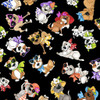 Go Doggie Doggies Toss Black by Loralie Cotton Quilting Fabric