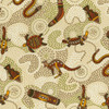 Aboriginal Australian Art Inspired Gooloo Cream Background Cotton Quilting Fabric 60cms