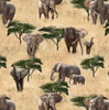 African Safari Elephant Savannah 0223K Cotton Quilting Fabric