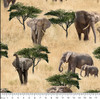African Safari Elephant Savannah 0223K Cotton Quilting Fabric