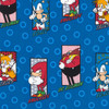 Sonic the Hedgehog Badges Blue Cotton Quilting Fabric