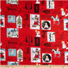 All about Christmas - Christmas Post Red Cotton Quilting Fabric
