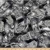 Wicked Eve Tombstones Black Cotton Quilting Fabric