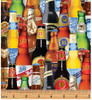 Ale House Beer Bottle Multi Cotton Quilting Fabric