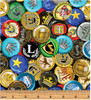 Ale House Bottle Caps Multi Cotton Quilting Fabric