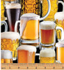Ale House Beer Mugs Amber Cotton Quilting Fabric