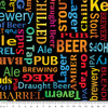 Ale House Words Black Multi Cotton Quilting Fabric