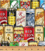 Ale House Beer Cans Stacked Multi Cotton Quilting Fabric