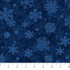 Father Christmas Snowflakes Navy 24696-49 Cotton Quilting Fabric