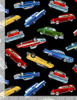 Antique Car Show Classic Cars Tossed Black Cotton Quilting Fabric