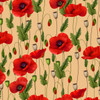 ANZAC Remembering II Poppies Beige Background 3095E Cotton Quilting Fabric