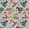 Paw Patrol Chase Marshal Rubble Grey Cotton Quilting Fabric