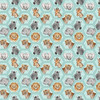Baby Safari African Animals Hexie Animals Small Turquoise 24674-63 Cotton Quilting Fabric