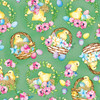 Cottontail Farms Easter Springtime Chicks Green 14412-44 Cotton Quilting Fabric