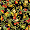 Harvest Festival Fall Fruit Pears Metallic Highlights Black 14033M-12 Cotton Quilting Fabric