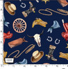 Happy Trails Cowhand Gear Navy CX11507-NAVY Cotton Quilting Fabric