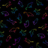 Wildcat Cats Silhouette Rainbow CAT-CD3034 Cotton Quilting Fabric