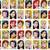 Disney Princesses Arial Moana Jasmine Grid Faces 73934A620715 Cotton Quilting Fabric