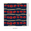 Navy II Australia Red Poppies and Rope Stripe 4167F Cotton Quilting Fabric