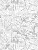 Bonjour Drawn Map of Paris White Background Cotton Quilting Fabric