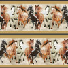 The Spirit Horse Border Stripe Beige 105B Cotton Quilting Fabric