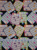 Bingo Cards Black Background 103A Cotton Quilting Fabric