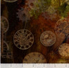 SteamPunk Express Gears and Clocks Brown 29068 A Cotton Quilting Fabric