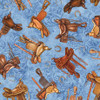 Running Wild Saddle Toss Light Denim 30628-W Cotton Quilting Fabric