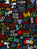 Howl You Doin I love My Dog Black CD5710-BLACK Cotton Quilting Fabric