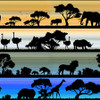 Savannah Trails African Animals Stripe 5021-04 Cotton Quilting Fabric