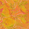 Aboriginal Art Spirit of the Bush 3 Waterholes Yellow 5018/30 Cotton Quilting Fabric
